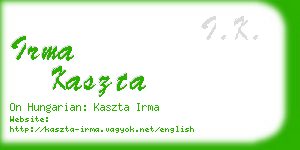 irma kaszta business card